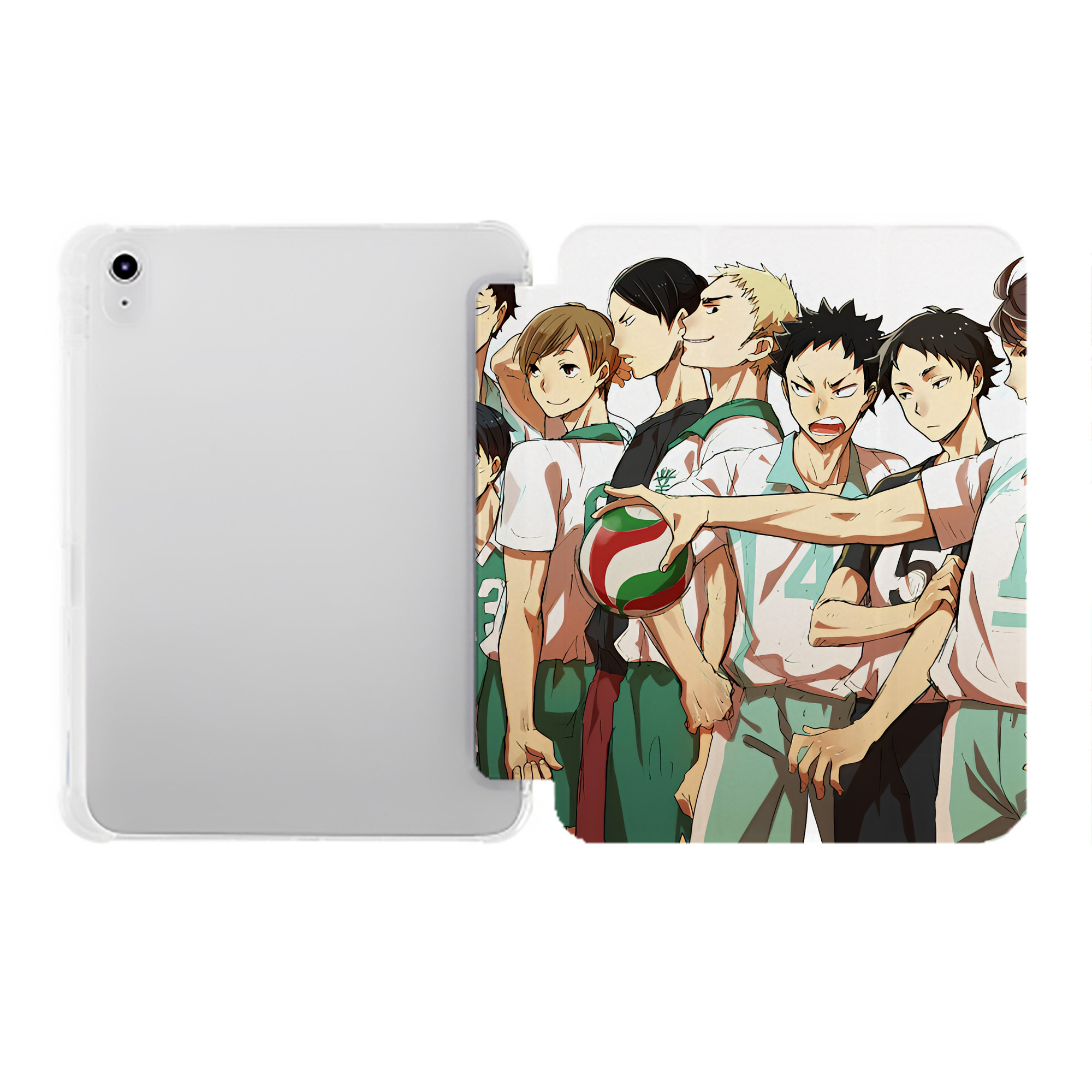 （画像用） ハイキュー!! Haikyu!! IPad ケース ペン収納付き 三つ折りスタンド PUレザー×シリコン 対応機種9.5/10.5/10.9インチ